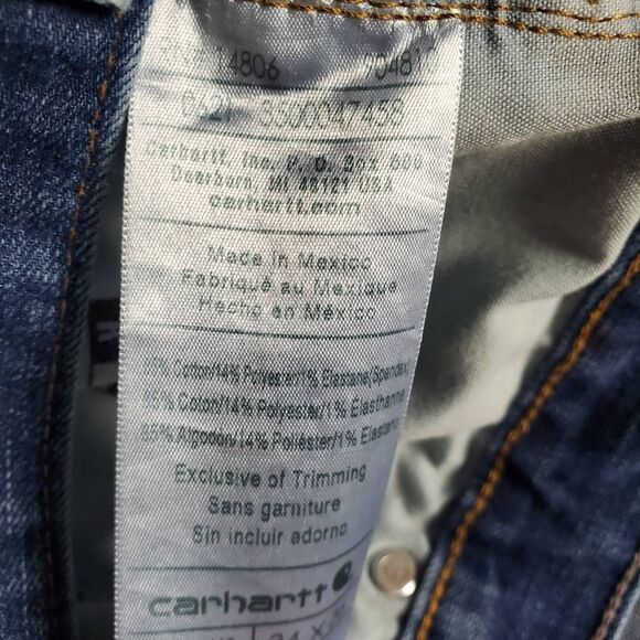 Carhartt Rugged Flex Relaxed Fit Jeans Men’s 34x36 Blue 5-Pocket Workwear Denim - Picture 8 of 9